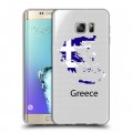Полупрозрачный дизайнерский пластиковый чехол для Samsung Galaxy S6 Edge Plus флаг греции