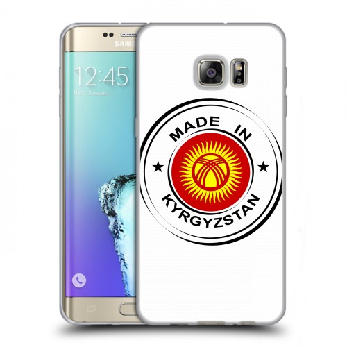 Полупрозрачный дизайнерский пластиковый чехол для Samsung Galaxy S6 Edge Plus флаг Киргизии