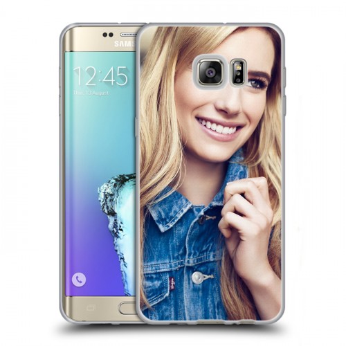 Дизайнерский пластиковый чехол для Samsung Galaxy S6 Edge Plus Эмма Робертс