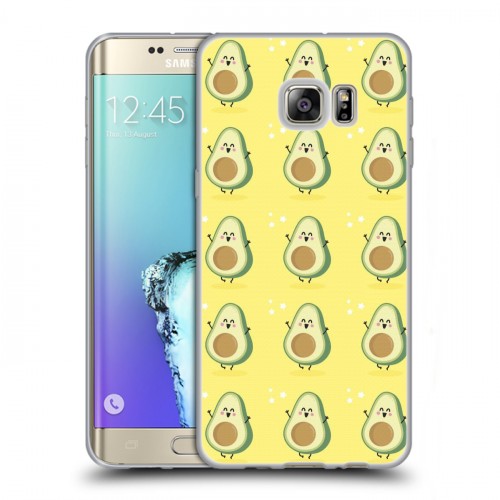 Дизайнерский пластиковый чехол для Samsung Galaxy S6 Edge Plus Веселое авокадо