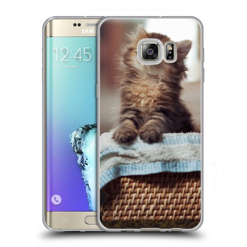 Дизайнерский пластиковый чехол для Samsung Galaxy S6 Edge Plus Котята