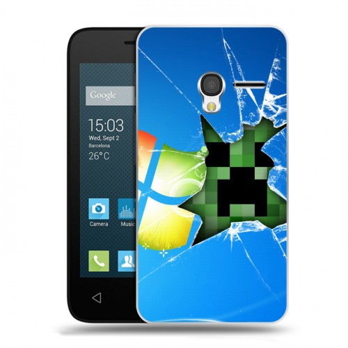 Дизайнерский пластиковый чехол для Alcatel One Touch Pixi 3 (4.5) Minecraft