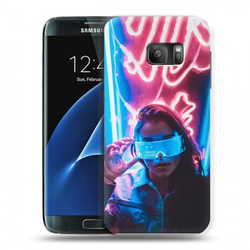 Дизайнерский силиконовый с усиленными углами чехол для Samsung Galaxy S7 Cyberpunk 2077