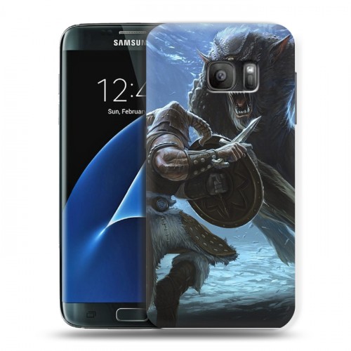 Дизайнерский силиконовый с усиленными углами чехол для Samsung Galaxy S7 Skyrim