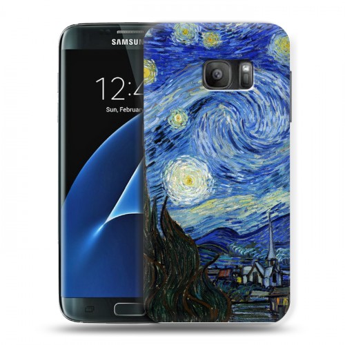 Дизайнерский силиконовый с усиленными углами чехол для Samsung Galaxy S7 Звездная ночь