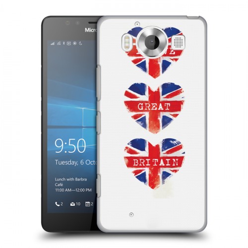 Дизайнерский пластиковый чехол для Microsoft Lumia 950 British love