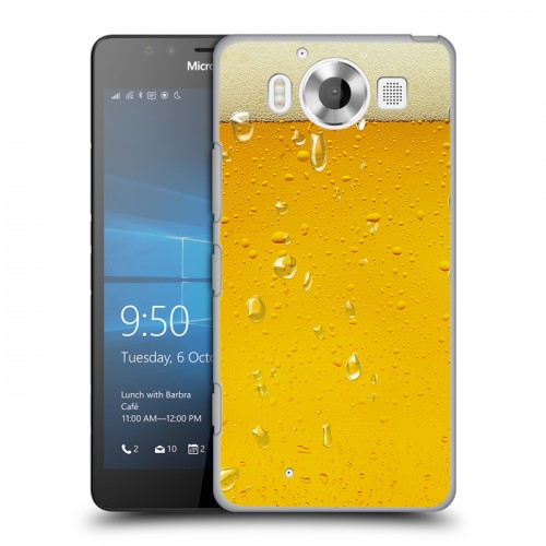Дизайнерский пластиковый чехол для Microsoft Lumia 950 Пузырьки пива