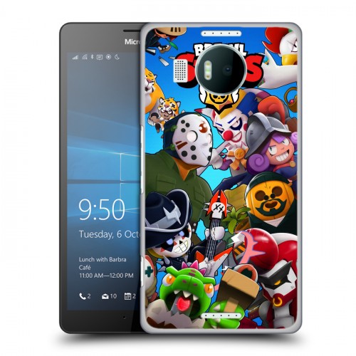 Дизайнерский пластиковый чехол для Microsoft Lumia 950 XL Brawl Stars