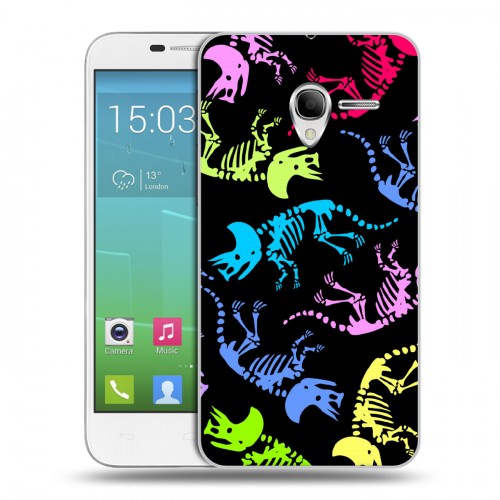 Дизайнерский силиконовый чехол для Alcatel One Touch POP 3 5 Узоры динозавров