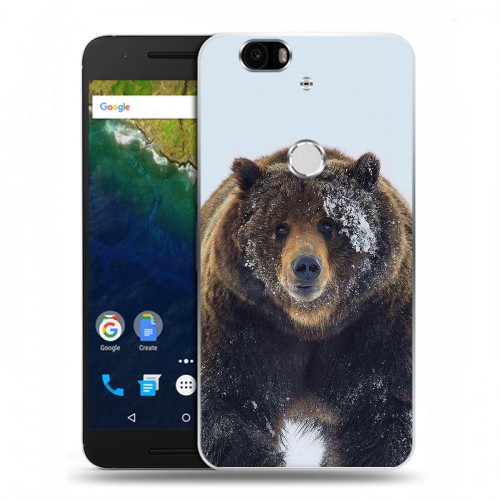Дизайнерский силиконовый чехол для Google Huawei Nexus 6P Медведь
