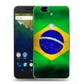 Дизайнерский силиконовый чехол для Google Huawei Nexus 6P Флаг Бразилии