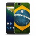 Дизайнерский силиконовый чехол для Google Huawei Nexus 6P Флаг Бразилии