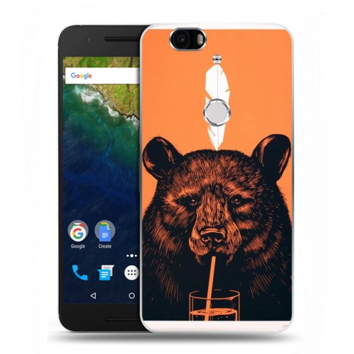 Дизайнерский силиконовый чехол для Google Huawei Nexus 6P Медведи