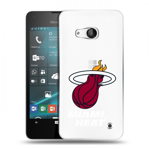 Полупрозрачный дизайнерский пластиковый чехол для Microsoft Lumia 550 НБА