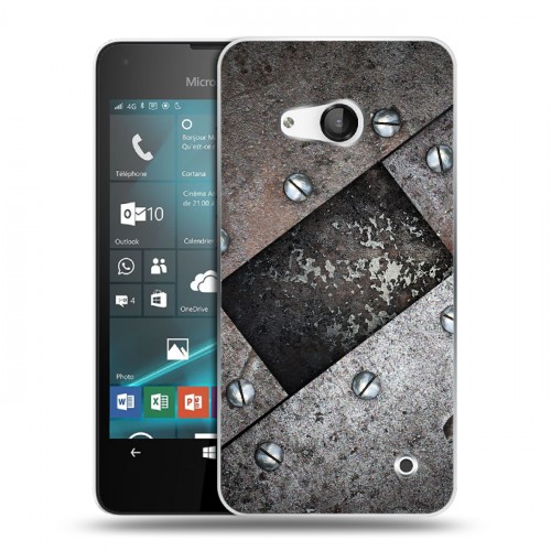 Дизайнерский пластиковый чехол для Microsoft Lumia 550 Металл