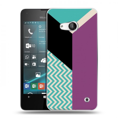 Дизайнерский пластиковый чехол для Microsoft Lumia 550 Блоки шевроны
