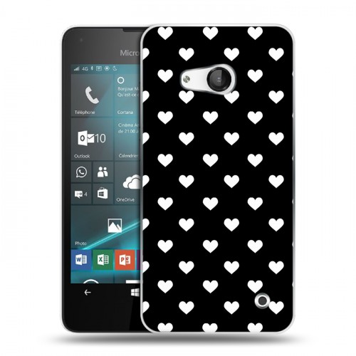 Дизайнерский пластиковый чехол для Microsoft Lumia 550 Черно-белые фантазии