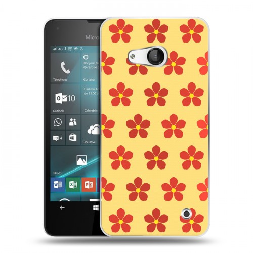 Дизайнерский пластиковый чехол для Microsoft Lumia 550 Бежевые цветы