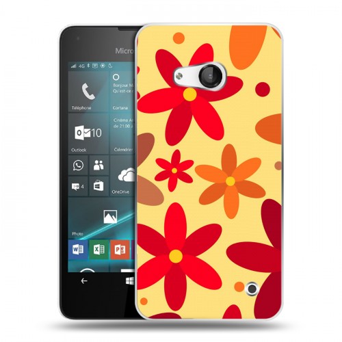 Дизайнерский пластиковый чехол для Microsoft Lumia 550 Бежевые цветы