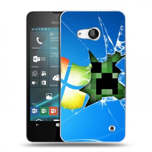 Дизайнерский пластиковый чехол для Microsoft Lumia 550 Minecraft