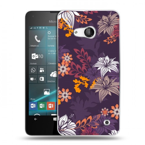 Дизайнерский пластиковый чехол для Microsoft Lumia 550 Цветочные паттерны