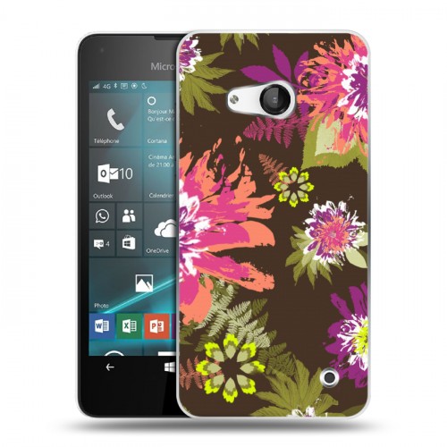 Дизайнерский пластиковый чехол для Microsoft Lumia 550 Цветочные паттерны