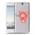 Полупрозрачный дизайнерский пластиковый чехол для HTC One A9 Прозрачные свинки
