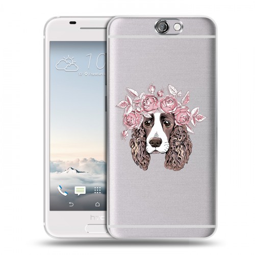 Полупрозрачный дизайнерский пластиковый чехол для HTC One A9 Прозрачные собаки