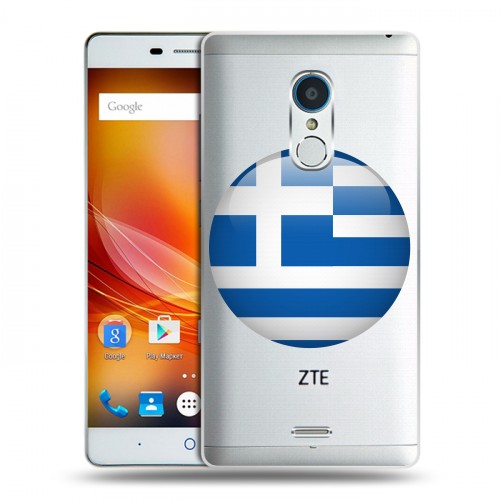 Полупрозрачный дизайнерский пластиковый чехол для ZTE Blade X9 флаг греции