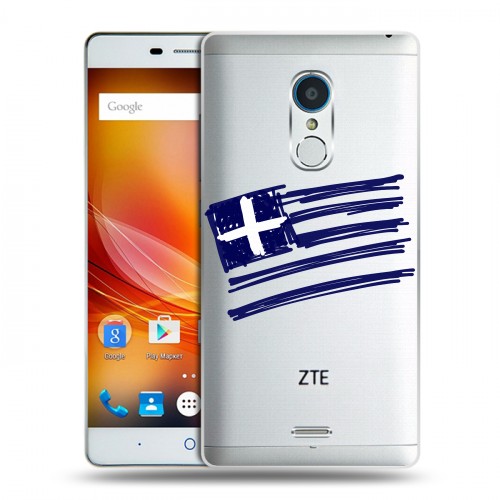 Полупрозрачный дизайнерский пластиковый чехол для ZTE Blade X9 флаг греции