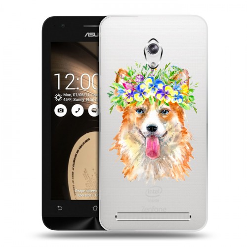 Полупрозрачный дизайнерский пластиковый чехол для ASUS Zenfone C Прозрачные собаки