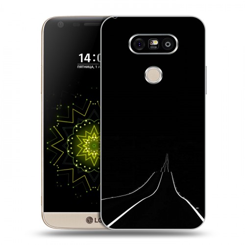 Дизайнерский пластиковый чехол для LG G5 Минимализм на черном