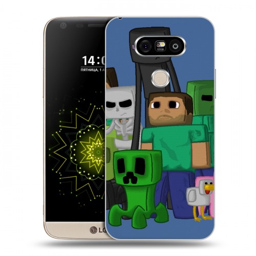 Дизайнерский пластиковый чехол для LG G5 Minecraft