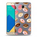 Полупрозрачный дизайнерский пластиковый чехол для Samsung Galaxy A9 Прозрачные пончики