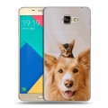 Дизайнерский силиконовый чехол для Samsung Galaxy A9 Собака и котенок