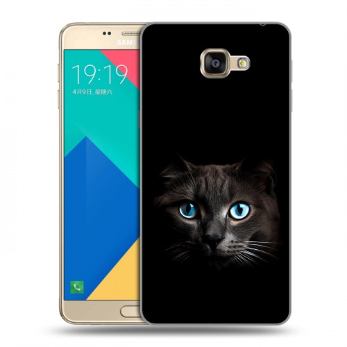Дизайнерский силиконовый чехол для Samsung Galaxy A9 Кот в темноте