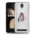 Полупрозрачный дизайнерский пластиковый чехол для ASUS ZenFone Go 4.5 прозрачные Бабочки 