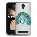 Полупрозрачный дизайнерский пластиковый чехол для ASUS ZenFone Go 4.5 Прозрачные павлины