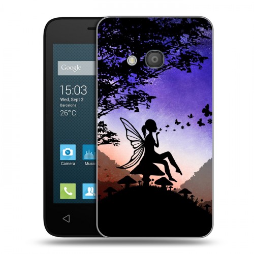 Дизайнерский силиконовый чехол для Alcatel One Touch Pixi 4 (4) Фантастические силуэты