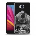 Дизайнерский силиконовый чехол для Huawei Honor 5X Схватка медведей