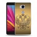 Дизайнерский силиконовый чехол для Huawei Honor 5X Флаг и герб России