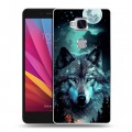 Дизайнерский силиконовый чехол для Huawei Honor 5X Волк и луна