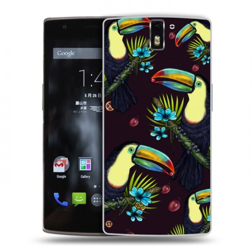 Дизайнерский силиконовый чехол для OnePlus One Птицы и фрукты