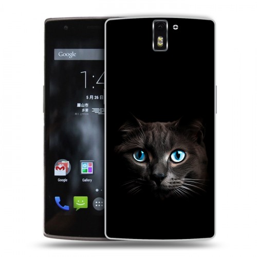Дизайнерский силиконовый чехол для OnePlus One Кот в темноте