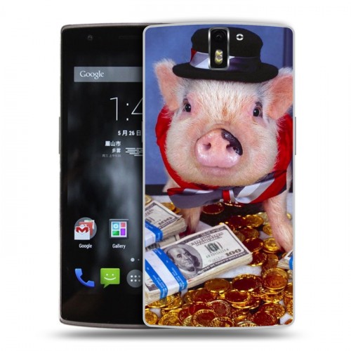Дизайнерский силиконовый чехол для OnePlus One Свинки