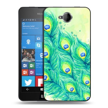 Дизайнерский силиконовый чехол для Microsoft Lumia 650 Перья павлина (на заказ)