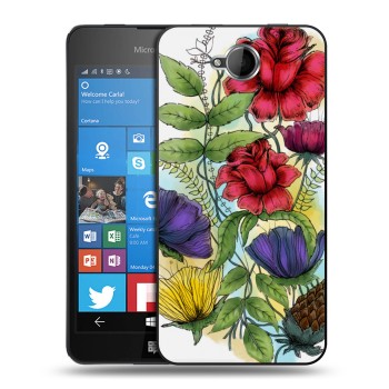 Дизайнерский силиконовый чехол для Microsoft Lumia 650 Цветочная акварель (на заказ)