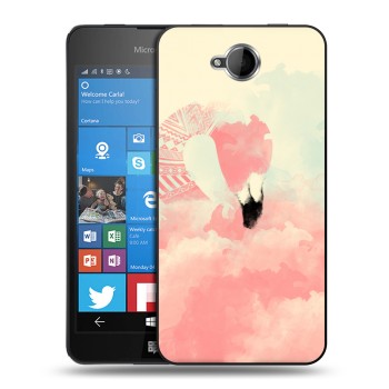 Дизайнерский силиконовый чехол для Microsoft Lumia 650 Розовые фламинго (на заказ)
