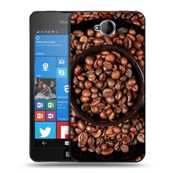 Дизайнерский силиконовый чехол для Microsoft Lumia 650 кофе текстуры (на заказ)