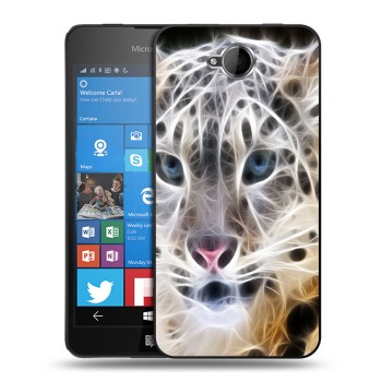 Дизайнерский силиконовый чехол для Microsoft Lumia 650 Леопард (на заказ)